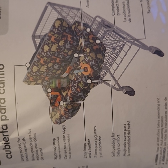 NEW IN PACKAGE Infantino High Chair/Shopping Cart Germ Cover with Zoo Animals - Picture 16 of 16